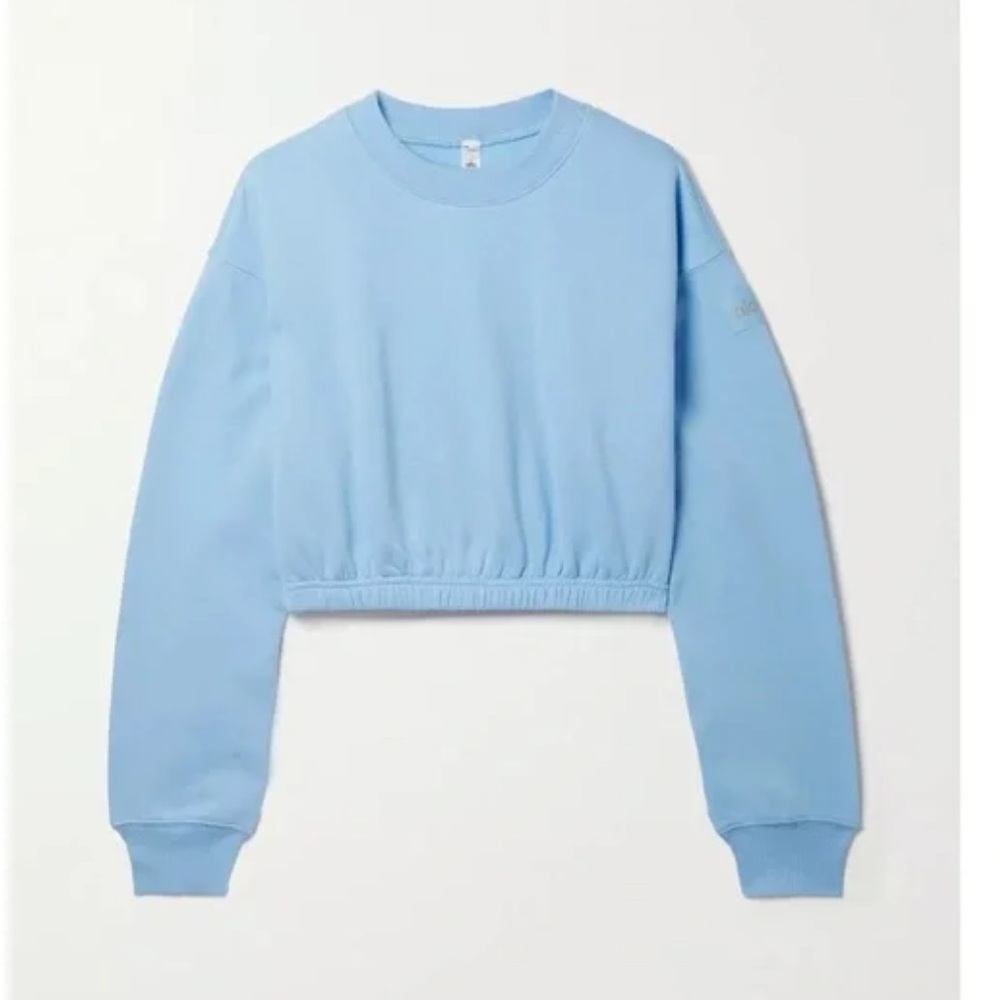 Alo Yoga Cropped Sweatshirt in Blue skies -XS